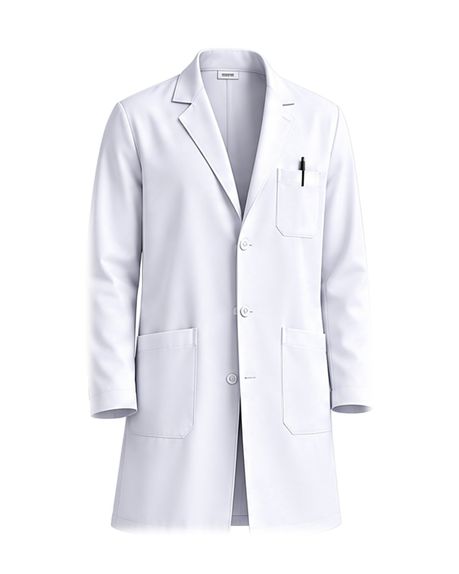 Doktor önlüğü, klasik yaka, beyaz