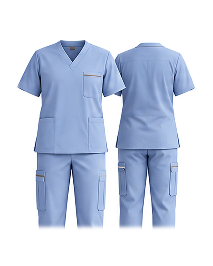 Scrub takım, açık mavi