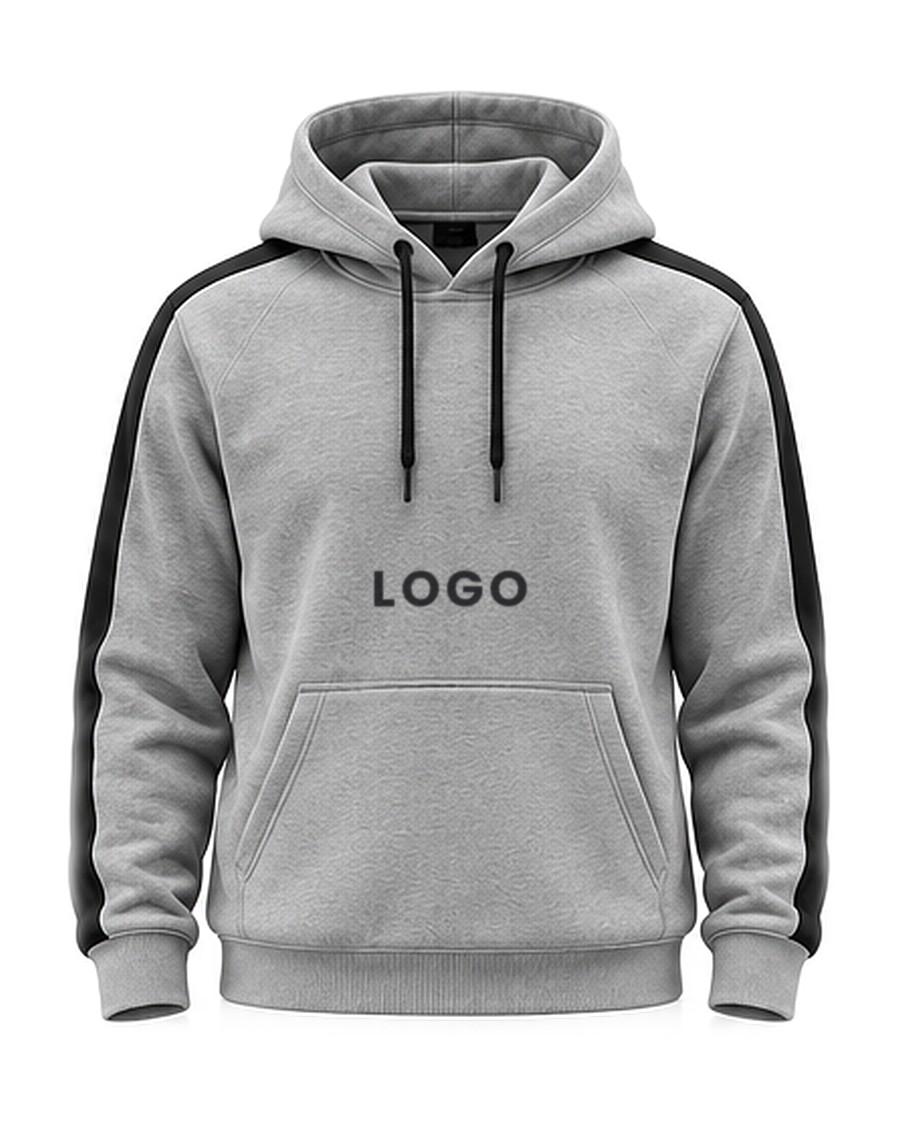 Kapüşonlu sweatshirt, gri melanj / siyah