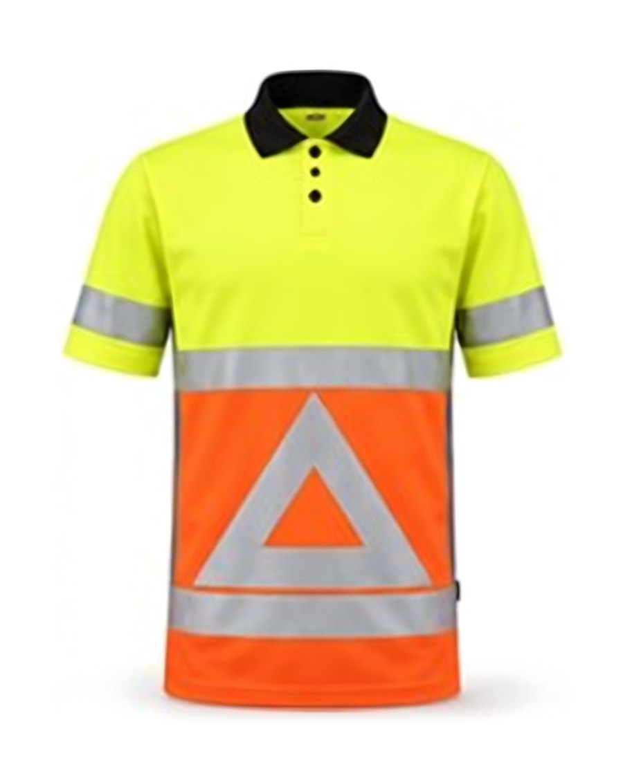 İki renkli reflektörlü polo, sarı / turuncu